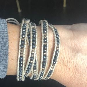 Five wrap Chan Luu leather bracelet